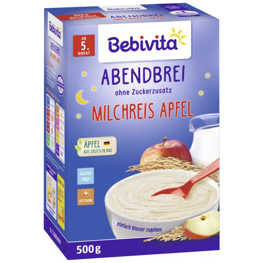 Abendbrei Milchreis Apfel Ab 5.Monat 500G 3 Abendbrei Milchreis Apfel Ab 5.Monat 500G