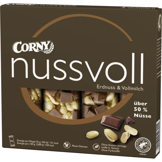 Nussvoll Erdnuss & Vollmilch 4ST 96G 3 Nussvoll Erdnuss & Vollmilch 4ST 96G