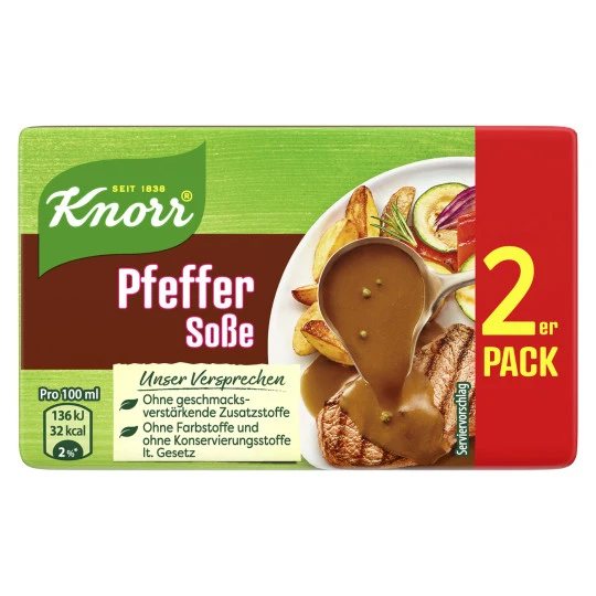 Knorr Pfeffer Soße Ergibt 2x 250ML 46G 3 Knorr Pfeffer Soße Ergibt 2x 250ML 46G