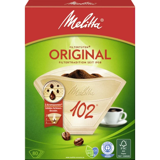 Melitta Aroma Filtertüten 102 Naturbraun 80ST 3 Melitta Aroma Filtertüten 102 Naturbraun 80ST